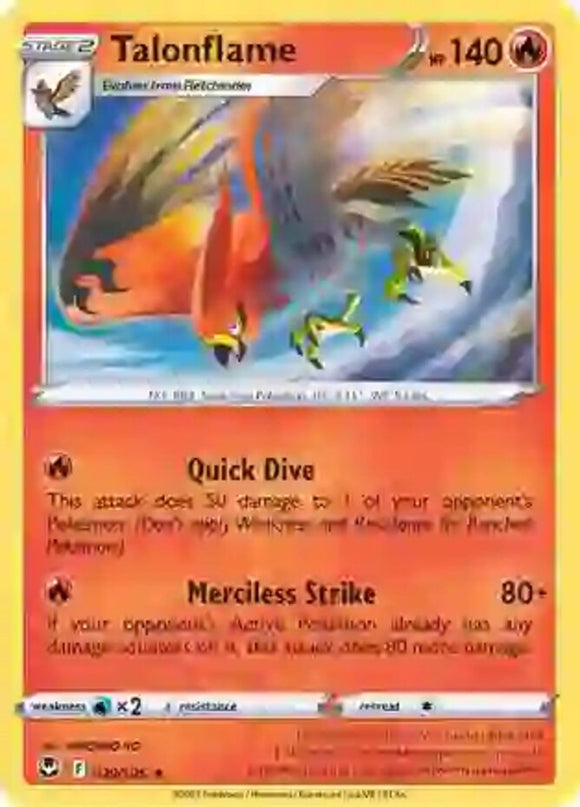 Talonflame - 029/195 - Rare - Sword & Shield - Silver Tempest NM - Pokemon TCG