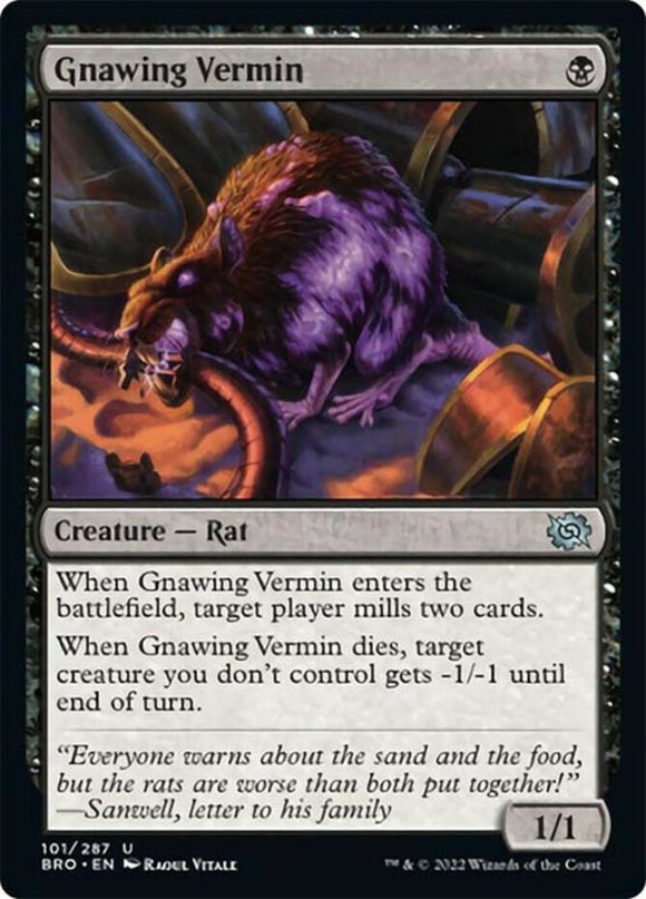 Gnawing Vermin - The Brothers' War - English - NM - MTG