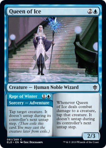 Queen of Ice // Rage of Winter - Throne of Eldraine - English - NM - MTG