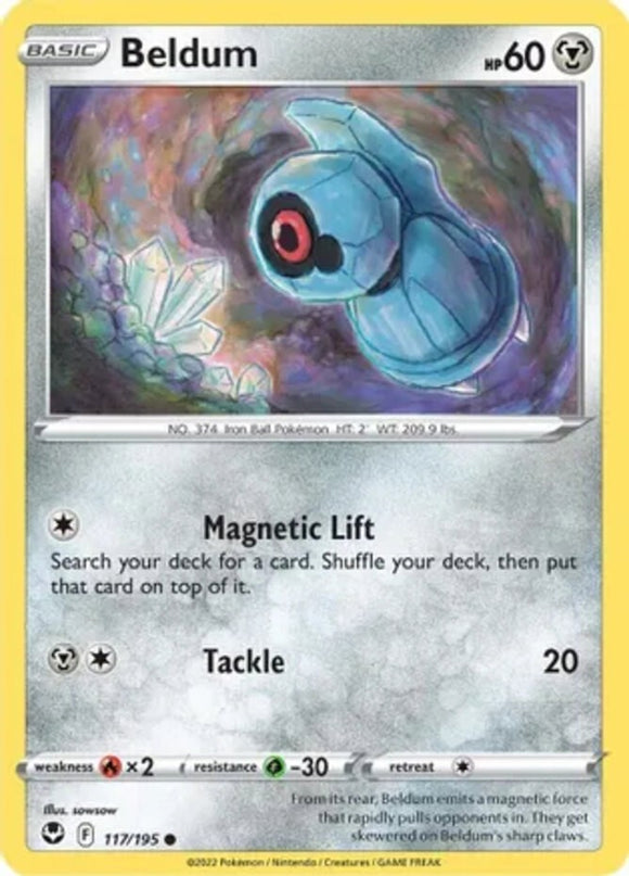 Beldum - 117/195 - Common - Sword & Shield - Silver Tempest NM - Pokemon TCG