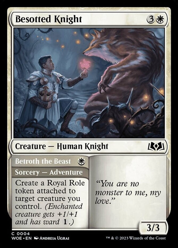 Besotted Knight // Betroth the Beast - Wilds of Eldraine - English - NM - MTG