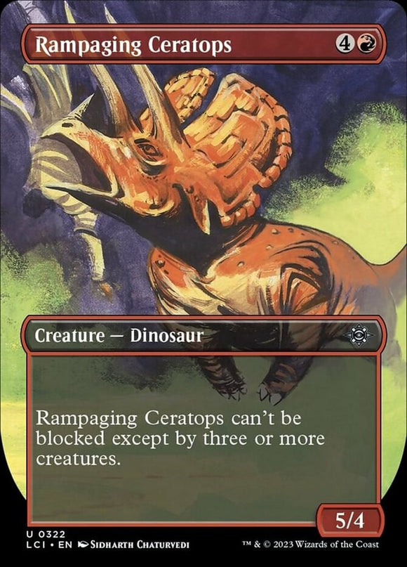 Rampaging Ceratops - Borderless - Lost Caverns of Ixalan - English - NM - MTG