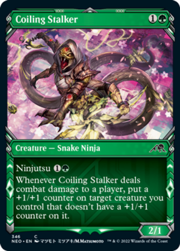 Coiling Stalker - Showcase - Kamigawa: Neon Dynasty - English - NM - MTG