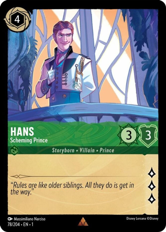 Hans - Scheming Prince - 78/204 - Rare - The First Chapter NM
