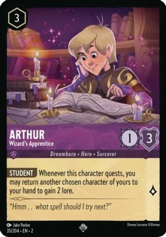 Arthur - Wizard's Apprentice - 35/204 - Super Rare - Rise of the Floodborn NM