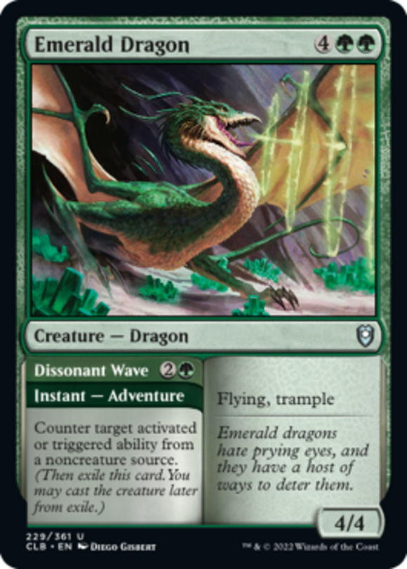 Emerald Dragon // Dissonant Wave - Battle for Baldur's Gate - English - NM - MTG