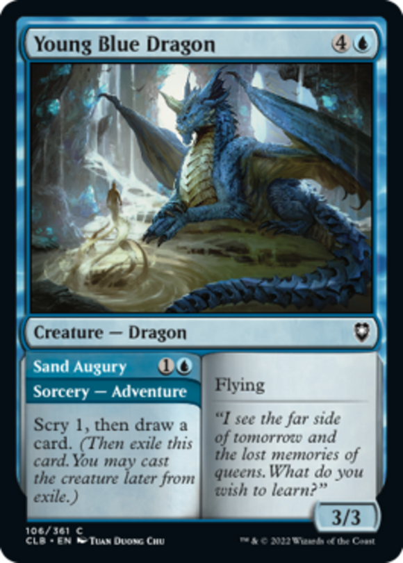 Young Blue Dragon // Sand Augury - Battle for Baldur's Gate - English - NM - MTG