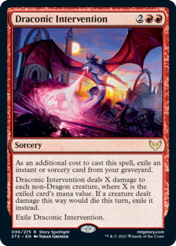 Draconic Intervention - Strixhaven: School of Mages - English - NM - MTG