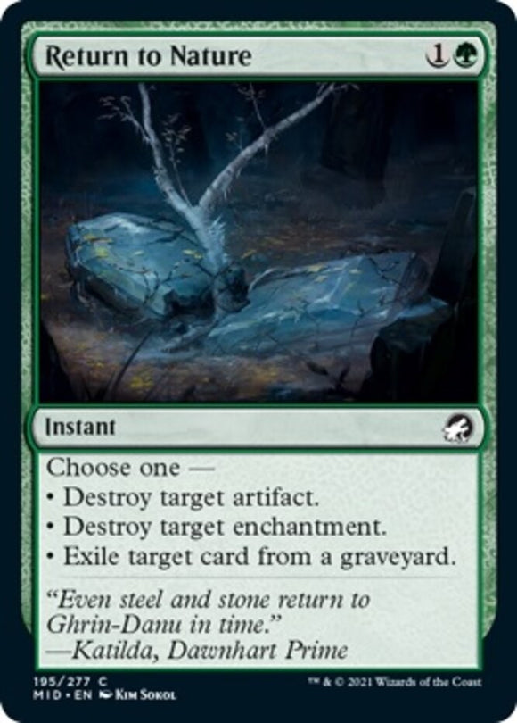 Return to Nature - Innistrad: Midnight Hunt - English - NM - MTG