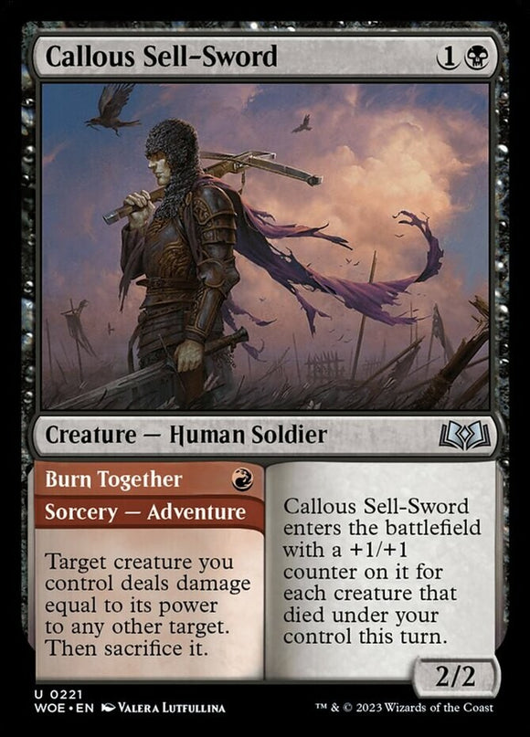 Callous Sell-Sword // Burn Together - Wilds of Eldraine - English - NM - MTG