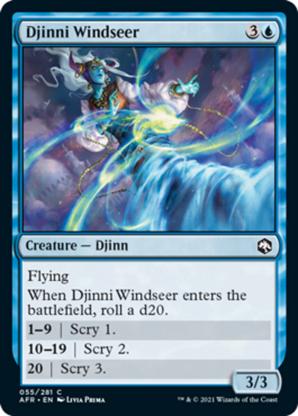 Djinni Windseer - Forgotten Realms - English - NM - MTG