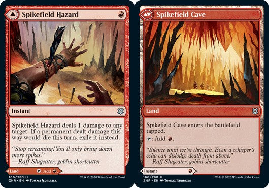 Spikefield Hazard // Spikefield Cave - Zendikar Rising - English - NM - MTG