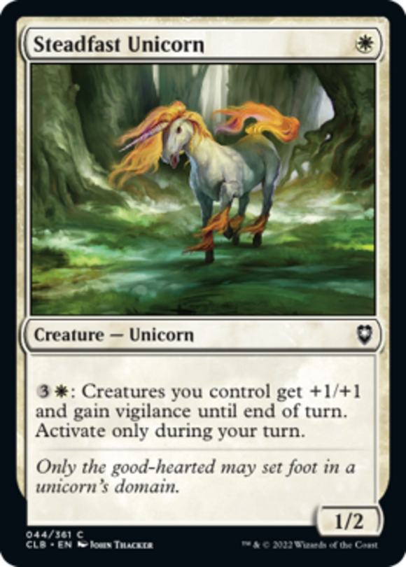 Steadfast Unicorn - Battle for Baldur's Gate - English - NM - MTG