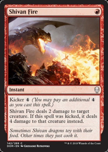 Shivan Fire - Dominaria - English - NM - MTG