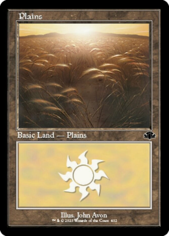 Plains (402) - Retro Frame - Dominaria Remastered - English - NM - MTG