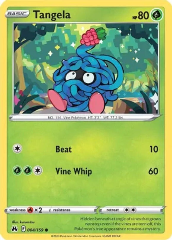 Tangela - 004/159 - Common - Sword & Shield - Crown Zenith NM - Pokemon TCG