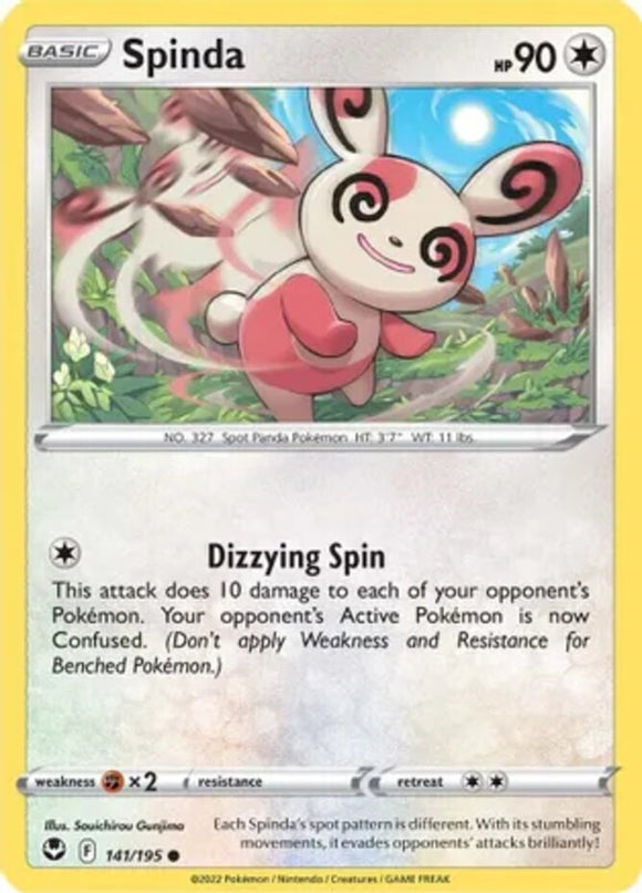 Spinda - 141/195 - Common - Sword & Shield - Silver Tempest NM - Pokemon TCG