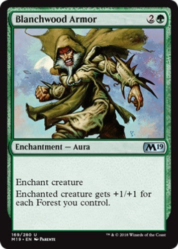 Blanchwood Armor - Core Set 2019 (M19) - English - NM - MTG