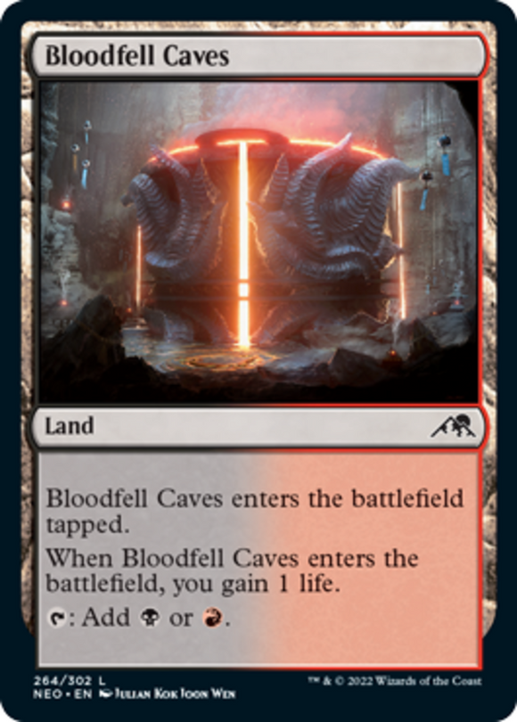 Bloodfell Caves - Kamigawa: Neon Dynasty - English - NM - MTG