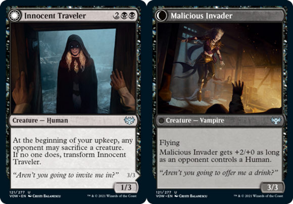 Innocent Traveler // Malicious Invader - Innistrad: Crimson Vow - English - NM -