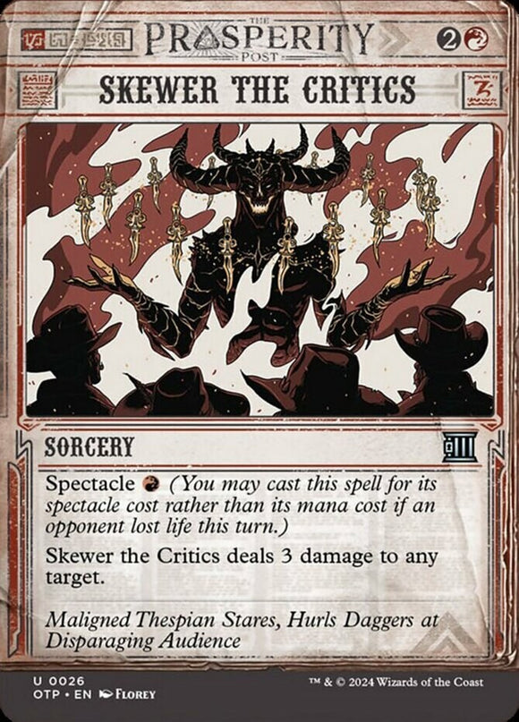 Skewer the Critics - Outlaws: Breaking News - English - NM - MTG
