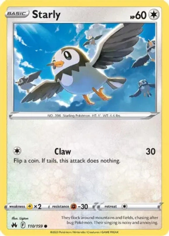 Starly - 110/159 - Common - Sword & Shield - Crown Zenith NM - Pokemon TCG