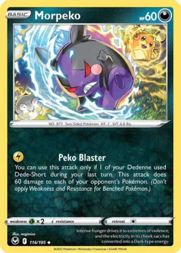 Morpeko - 116/195 - Uncommon - Reverse Holo - Sword & Shield - Silver Tempest NM