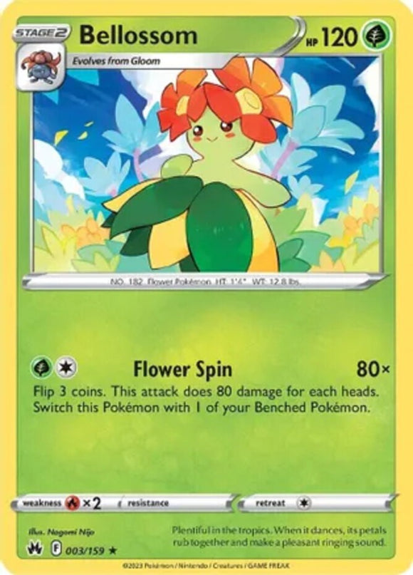 Bellossom - 003/159 - Rare - Sword & Shield - Crown Zenith NM - Pokemon TCG