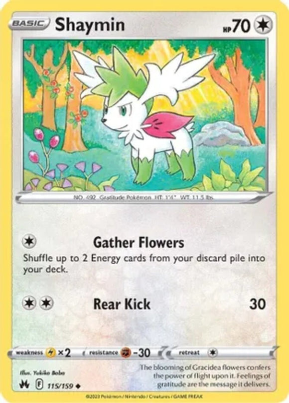 Shaymin - 115/159 - Uncommon - Sword & Shield - Crown Zenith NM - Pokemon TCG