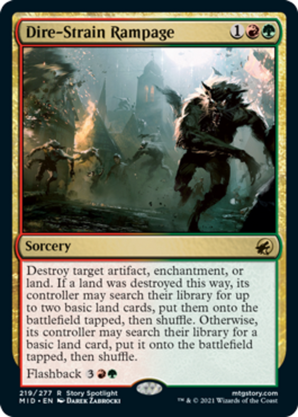 Dire-Strain Rampage - Innistrad: Midnight Hunt - English - NM - MTG