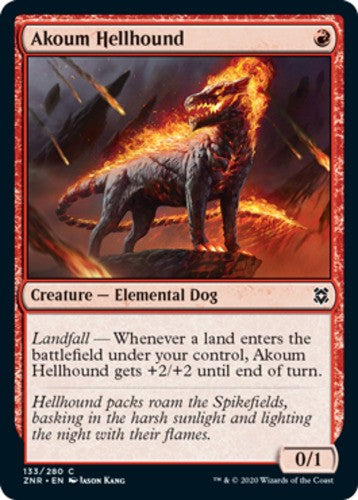 Akoum Hellhound - Zendikar Rising - English - NM - MTG