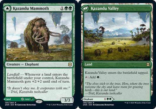 Kazandu Mammoth // Kazandu Valley - Zendikar Rising - English - NM - MTG