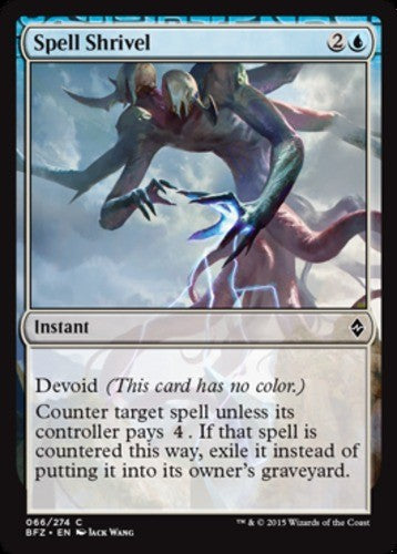 Spell Shrivel - Battle for Zendikar - English - NM - MTG