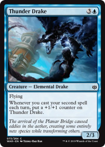 Thunder Drake - War Of The Spark - English - NM - MTG