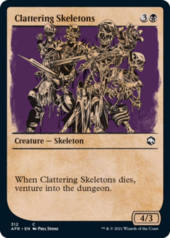 Clattering Skeletons - Showcase - Forgotten Realms - English - NM - MTG