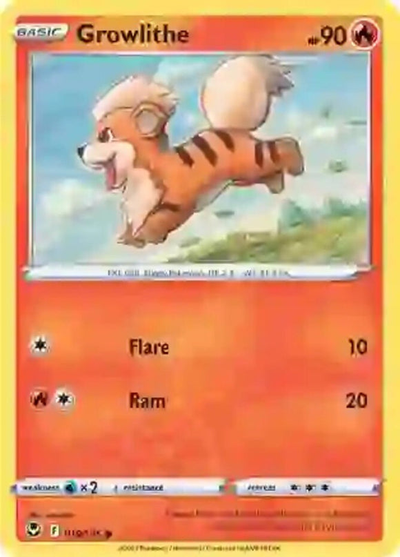 Growlithe - 019/195 - Common - Sword & Shield - Silver Tempest NM - Pokemon TCG