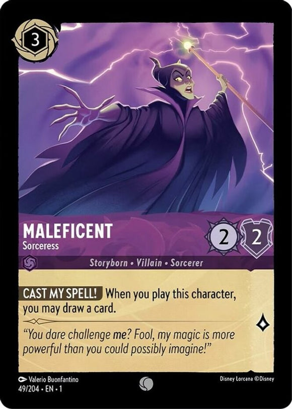 Maleficent - Sorceress - 49/204 - Common - Cold Foil - The First Chapter NM