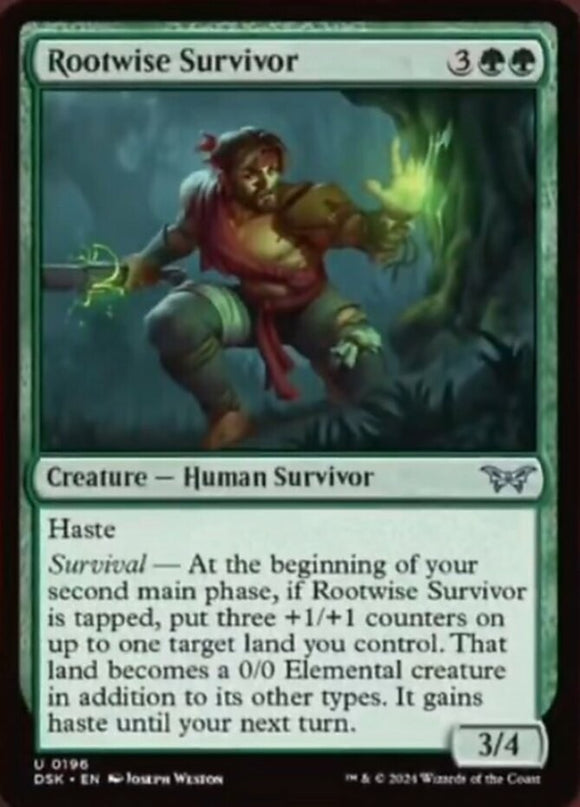 Rootwise Survivor - Duskmourn: House of Horror - English - NM - MTG