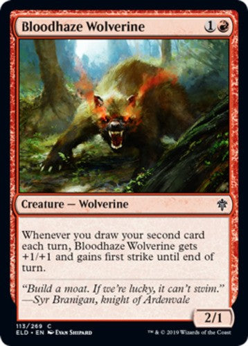 Bloodhaze Wolverine - Throne of Eldraine - English - NM - MTG