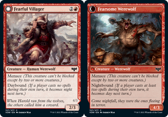 Fearful Villager // Fearsome Werewolf - Innistrad: Crimson Vow - English - NM -
