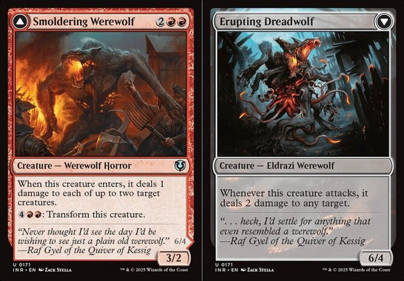 Smoldering Werewolf // Erupting Dreadwolf - Innistrad Remastered - English - NM