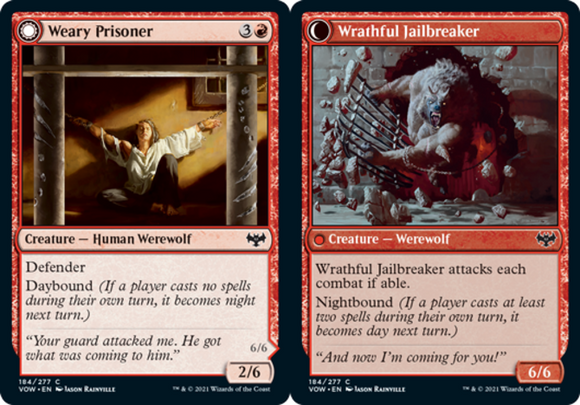 Weary Prisoner // Wrathful Jailbreaker - Innistrad: Crimson Vow - English - NM -