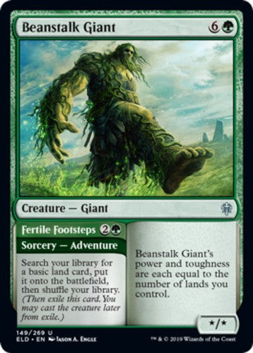 Beanstalk Giant // Fertile Footsteps - Throne of Eldraine - English - NM - MTG