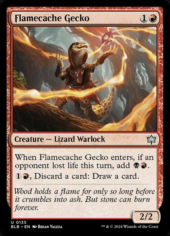 Flamecache Gecko - Bloomburrow - English - NM - MTG