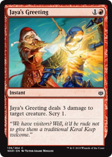 Jaya's Greeting - War Of The Spark - English - NM - MTG