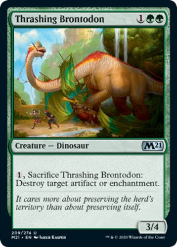 Thrashing Brontodon - Core Set 2021 (M21) - English - NM - MTG