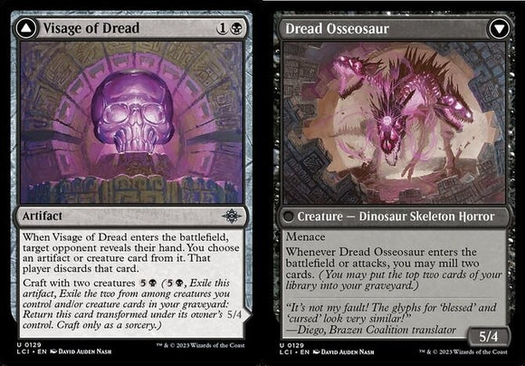 Visage of Dread // Dread Osseosaur - Lost Caverns of Ixalan - English - NM - MTG