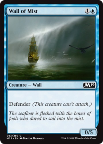 Wall of Mist - Core Set 2019 (M19) - English - NM - MTG