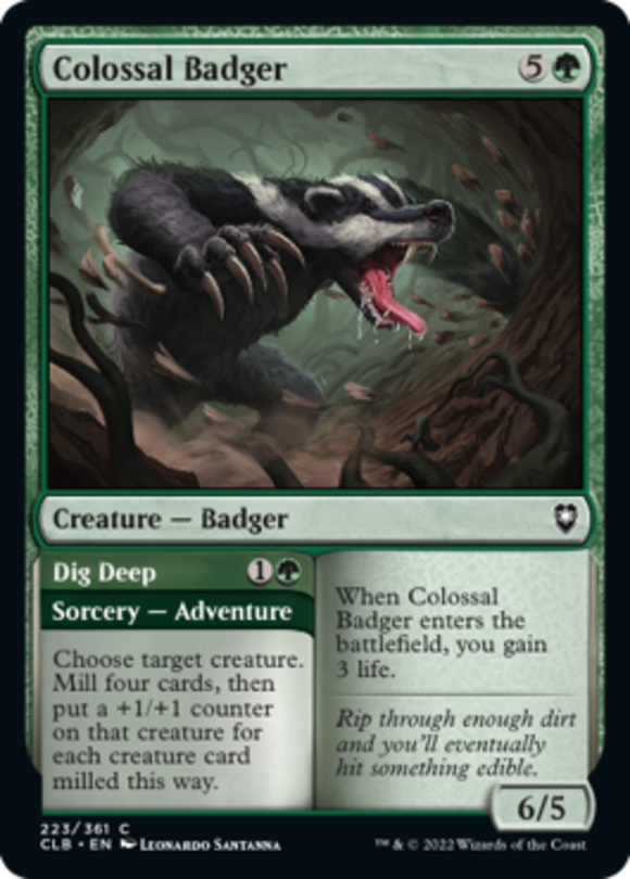Colossal Badger // Dig Deep - Battle for Baldur's Gate - English - NM - MTG