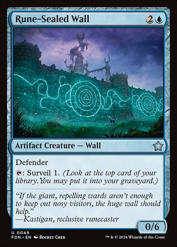 Rune-Sealed Wall - Foundations - English - NM - MTG